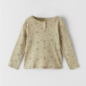 Zara Kids Beige Floral Long Sleeve Tee